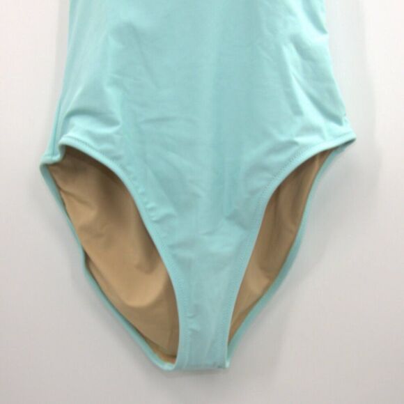 NWT Old Navy V-Neck Ruffle-Trim Cutout One-Piece Swimsuit Icelandic Fjord Size M - Picture 5 of 8